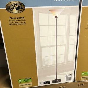 Hampton Bay 71.25 in. Brushed Nickel Torchiere